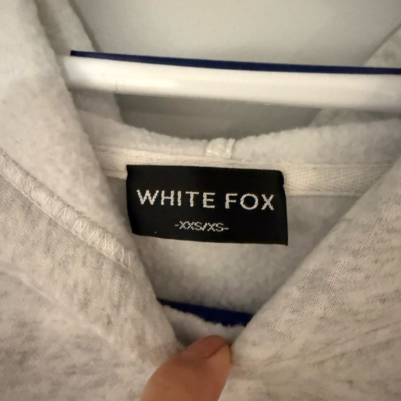 White Fox Boutique Gray Hoodie with Blue Logo - Picture 3 of 3